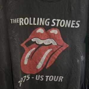The Rolling Stones 1975 US Tour Graphic T Mens XXL Blk Bravado Cotton See Pic